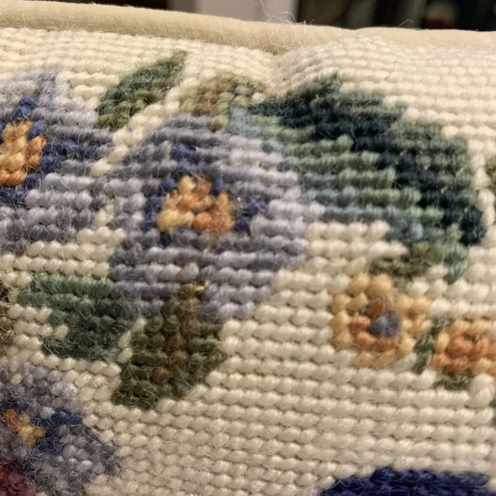 NWT Floral Needlepoint 25 Years Together Pillow